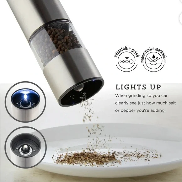 Kamenstein Electric Stainless Steel Salt and Pepper Grinder Set of 2 NEW!!! - Picture 5 of 7